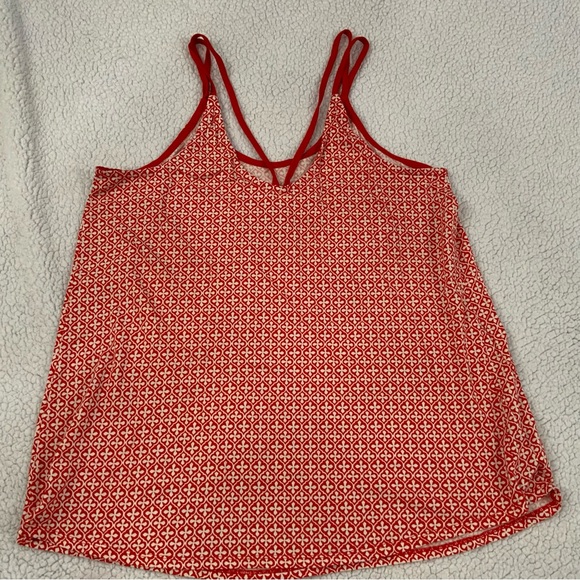 Cacique PJ Pajama Set Cami Top And Short Size 14/16 Red White 100% Cotton Knit - Picture 15 of 15